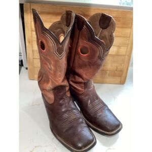 Ariat Mens Square Toe Leather Western Cowboy Boot Sz 11.5
